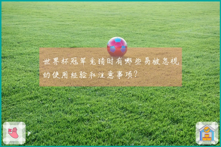 世界杯冠军竞猜时有哪些易被忽视的使用经验和注意事项？
